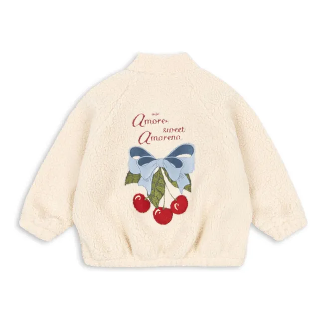 Giacca Jazz Sherpa in fibre riciclate Cherry | Crema