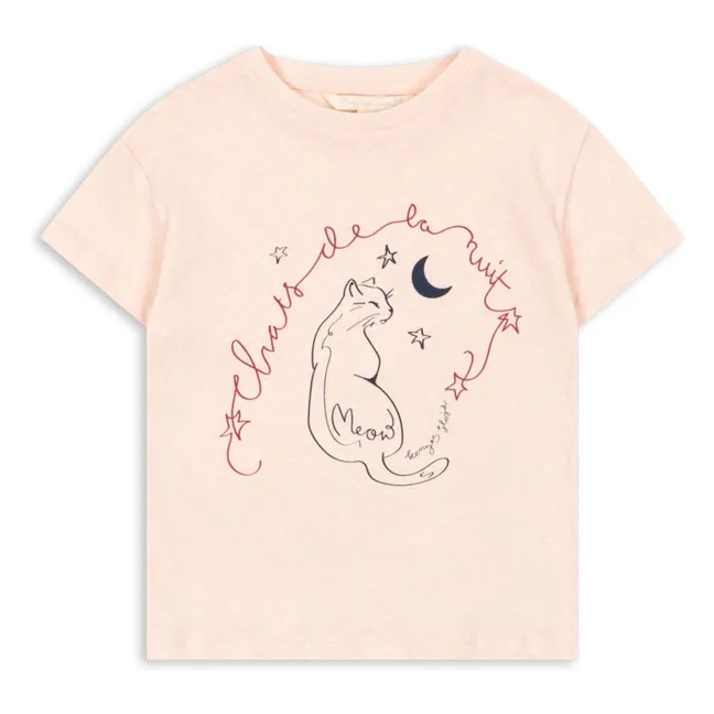 Camiseta Era Chat Lino y algodón orgánico | Rosa