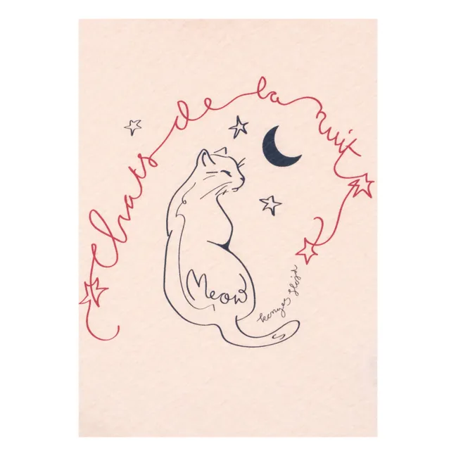 Camiseta Era Chat Lino y algodón orgánico | Rosa