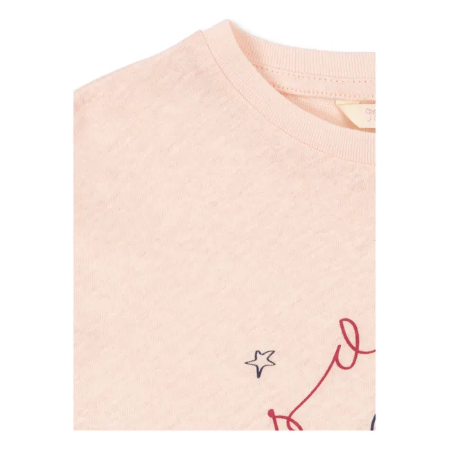 Camiseta Era Chat Lino y algodón orgánico | Rosa