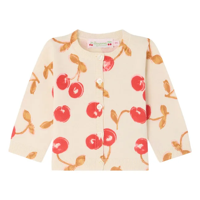 Cardigan Teyana Cerises Coton Bio | Rouge
