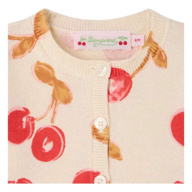 Cardigan Teyana Cerises Coton Bio | Rouge