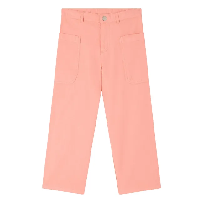 Pantalones con lazada de algodón orgánico | Rosa Bombón