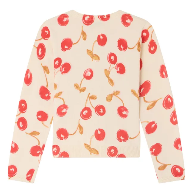 Cardigan Feli Cerises Coton Bio | Rouge