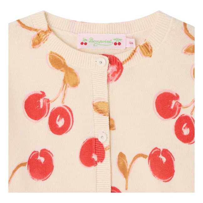 Cardigan Feli Cerises Coton Bio | Rouge