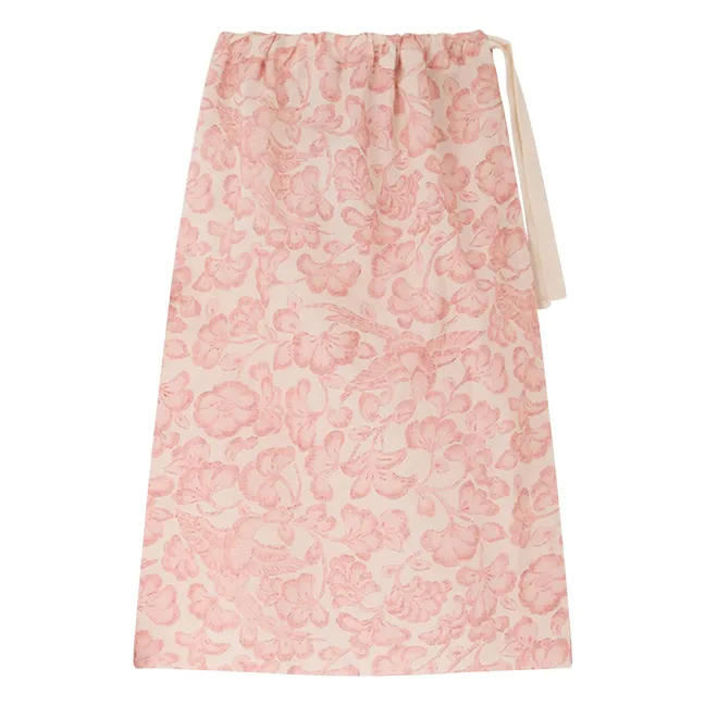 Pyjama Ailette Fleuri Coton Bio | Rose poudré