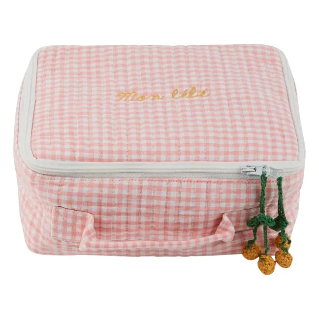 Malette de rangement Vichy | Rose