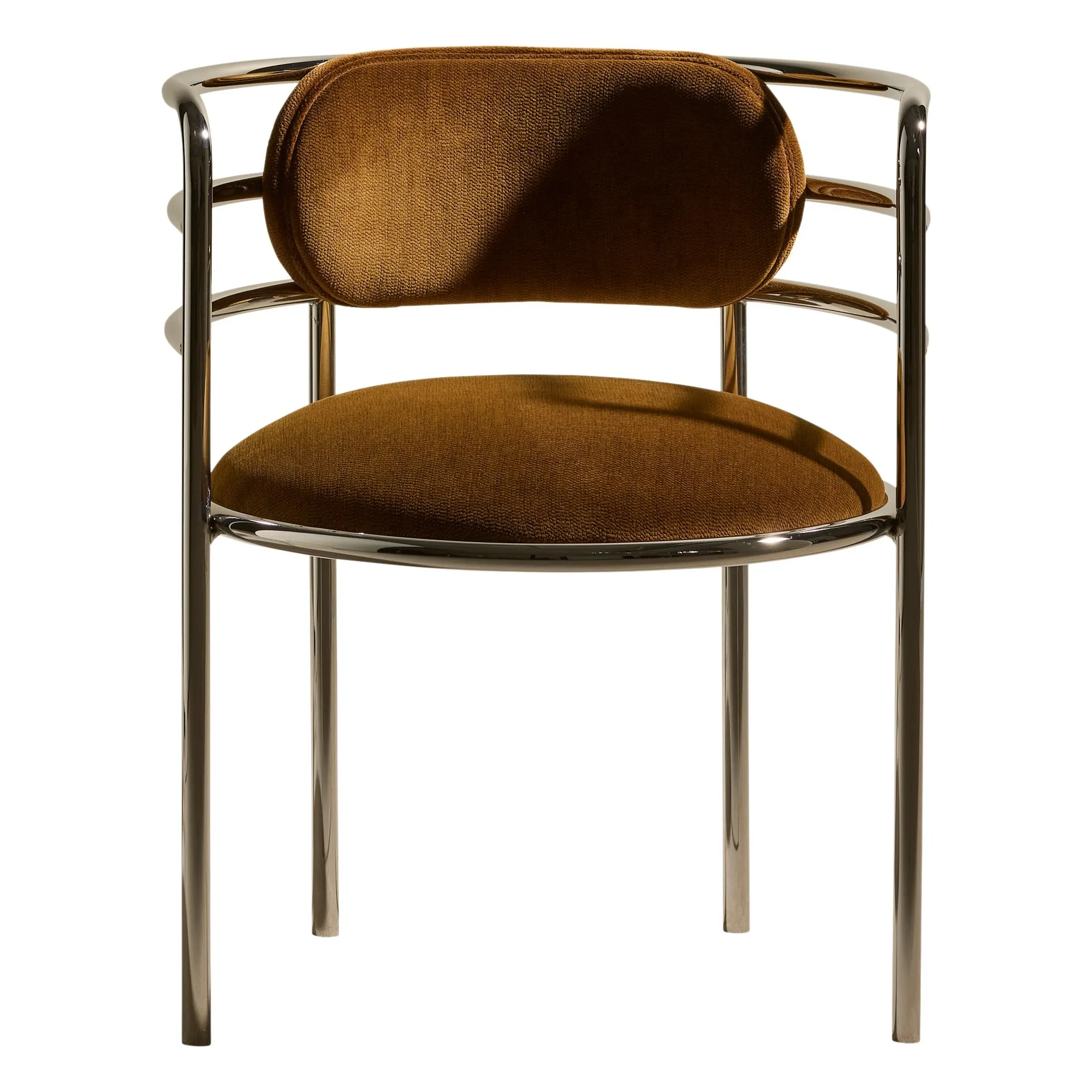 Moon velvet chrome chair | Havana- Product image n°0