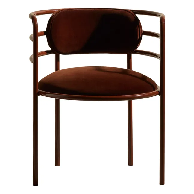 Silla de terciopelo Moon | Chocolate