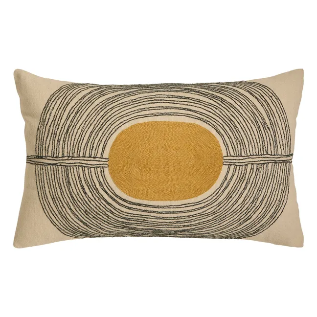 Mirage embroidered cushion | Forest Green