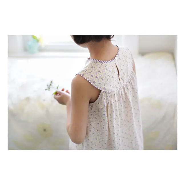 Robe Delilah Fleurie Coton Bio | Ecru