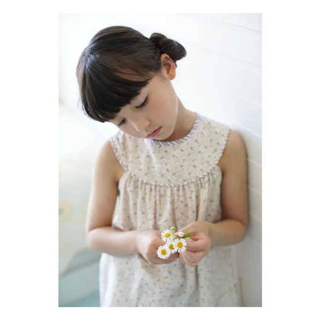 Robe Delilah Fleurie Coton Bio | Ecru