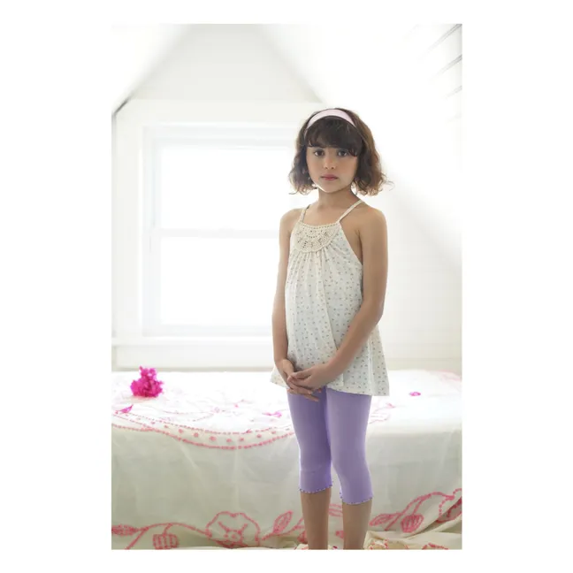 Legging Capri Coton Bio | 	Lilas
