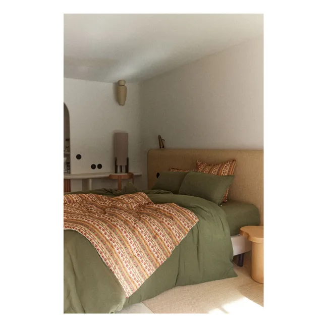 Cotton poplin quilt | Olive