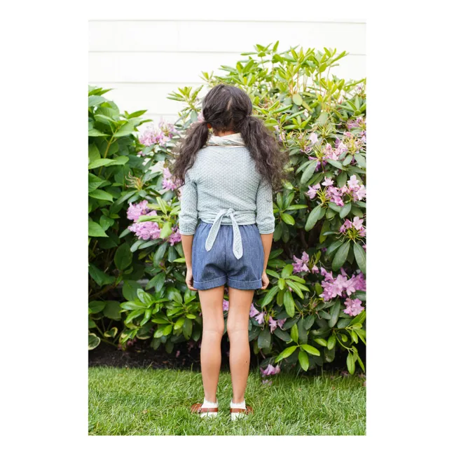 Ina organic cotton wrap cardigan | Ice Blue