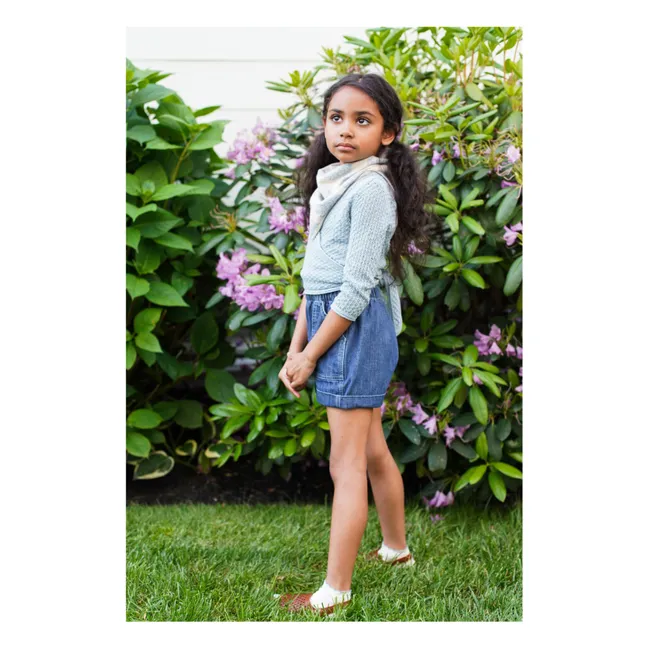 Ina organic cotton wrap cardigan | Ice Blue