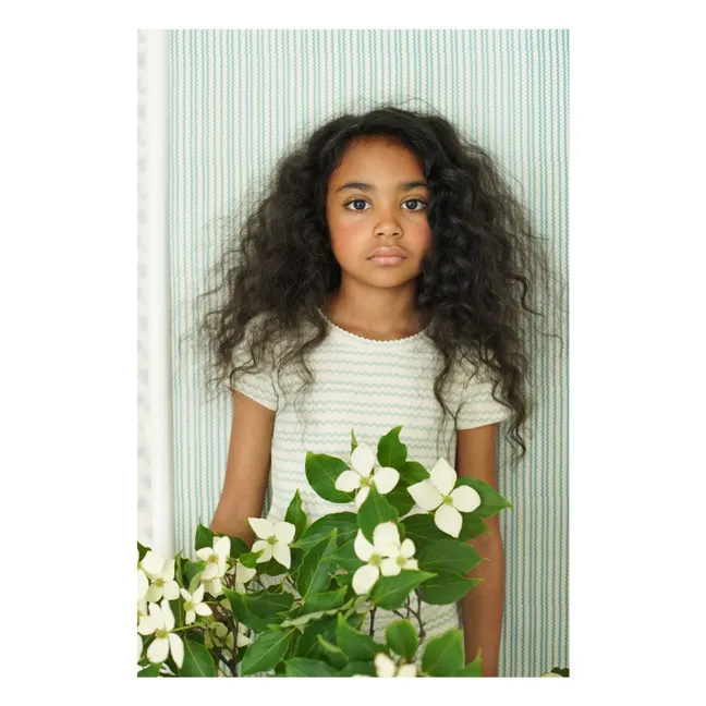 T-shirt Pouf Vagues Coton Bio | Sauge