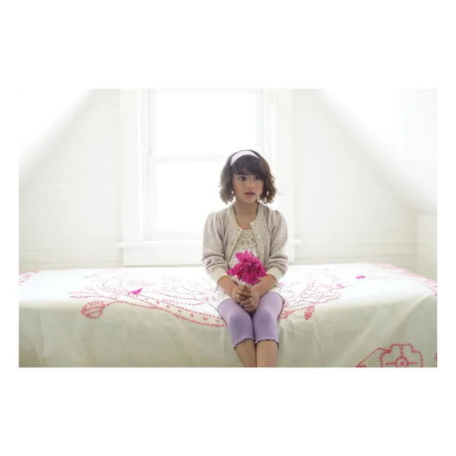 Cardigan Rose Vichy Coton Bio | Mauve