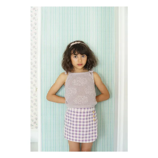 Débardeur June Fleurs Coton Bio | 	Lilas