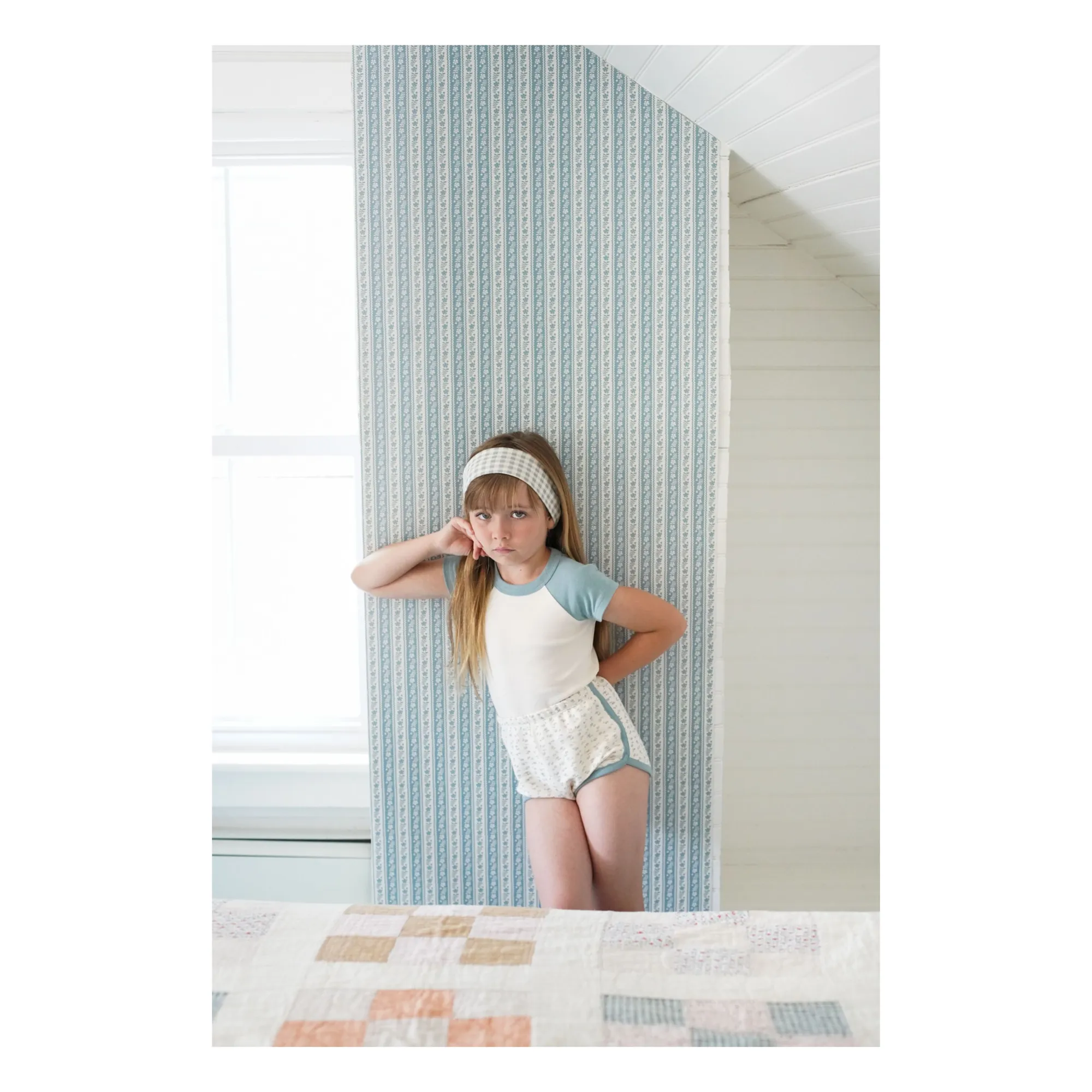 Short Action Fleuri | Blanc cassé- Image produit n°1