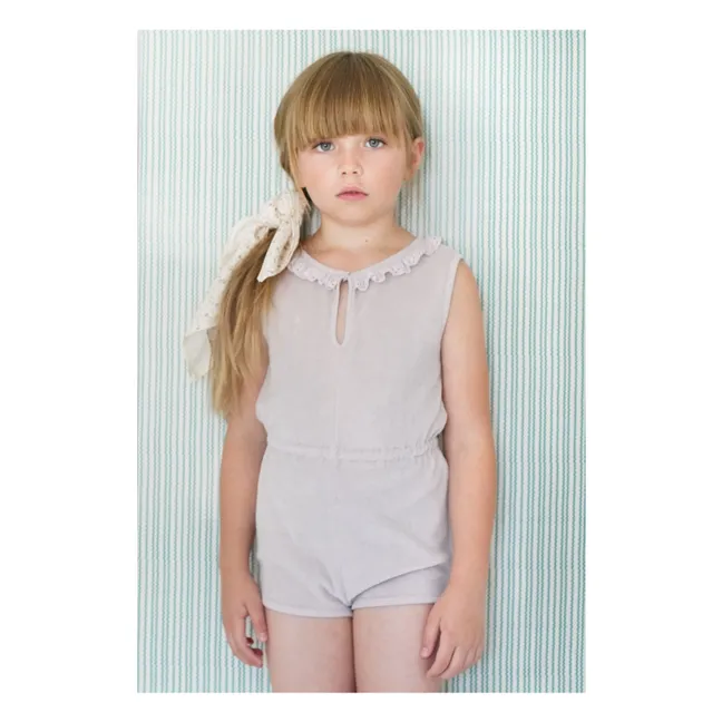 Pelele Club de rizo de algodón orgánico | Beige rosado