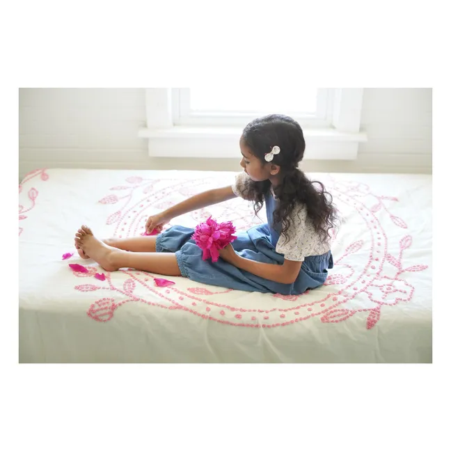 T-shirt Balloon Fleuri Coton Bio | Rose poudré