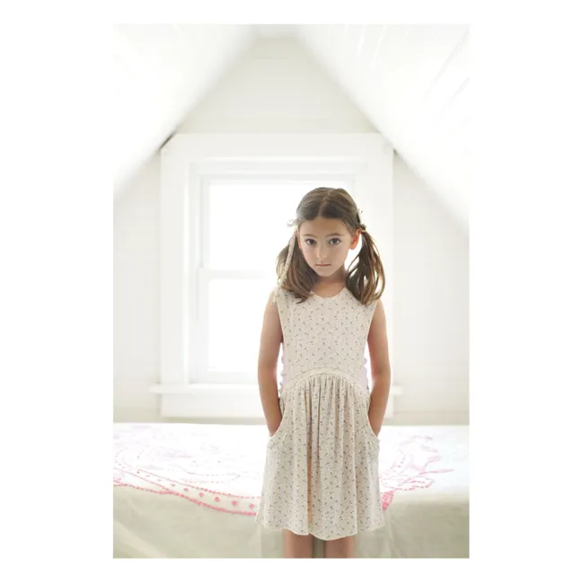Robe Dunes Fleurie Coton Bio | Rose poudré