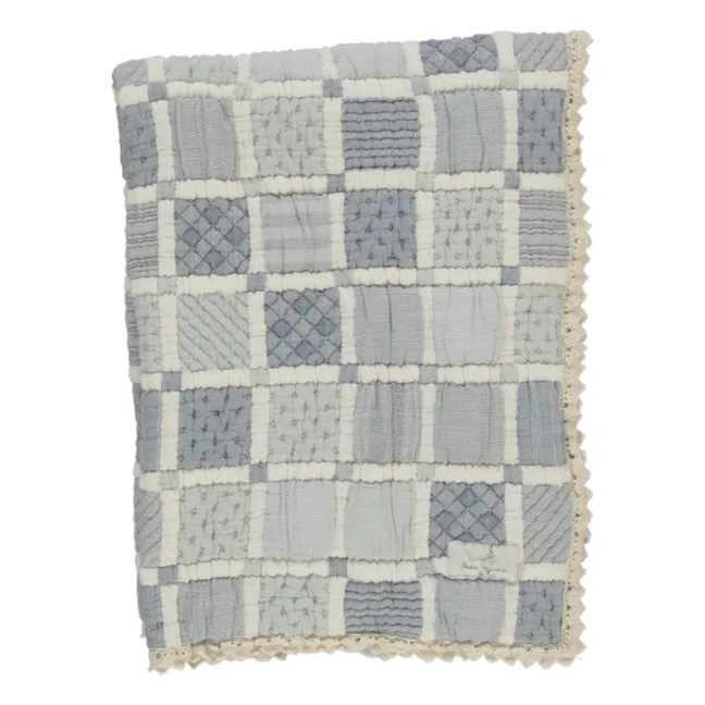 Mai Coton Bio Patchwork Blanket | Blue