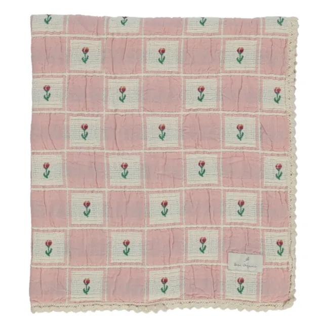 Couverture Bella Tulipes Coton Bio | Rose