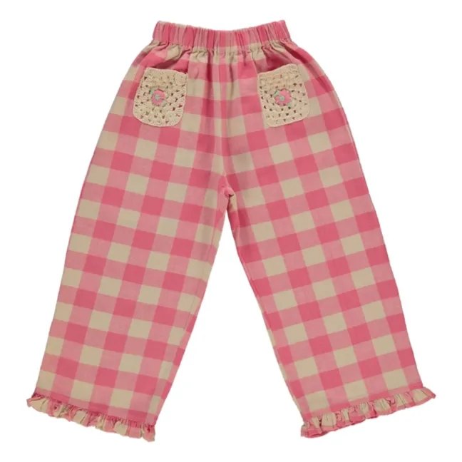 Hose Poches Crochet Anais Kariert | Rosa