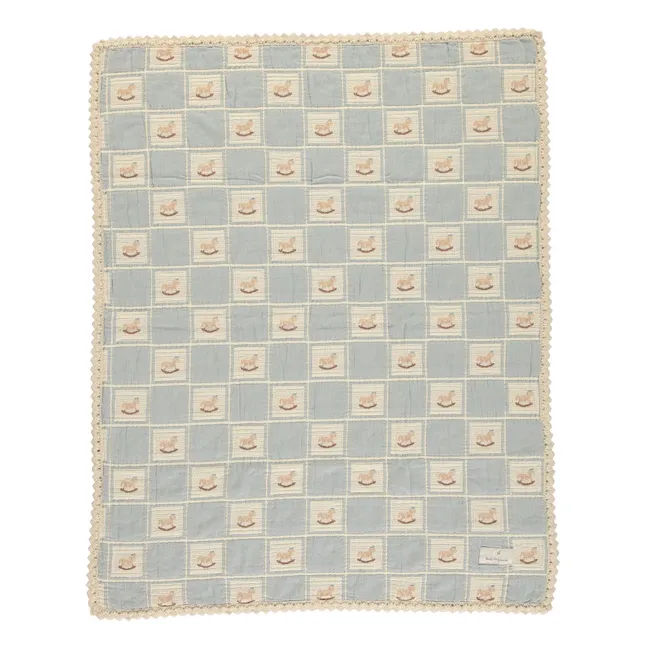Couverture Rocking Horse Coton Bio | Bleu