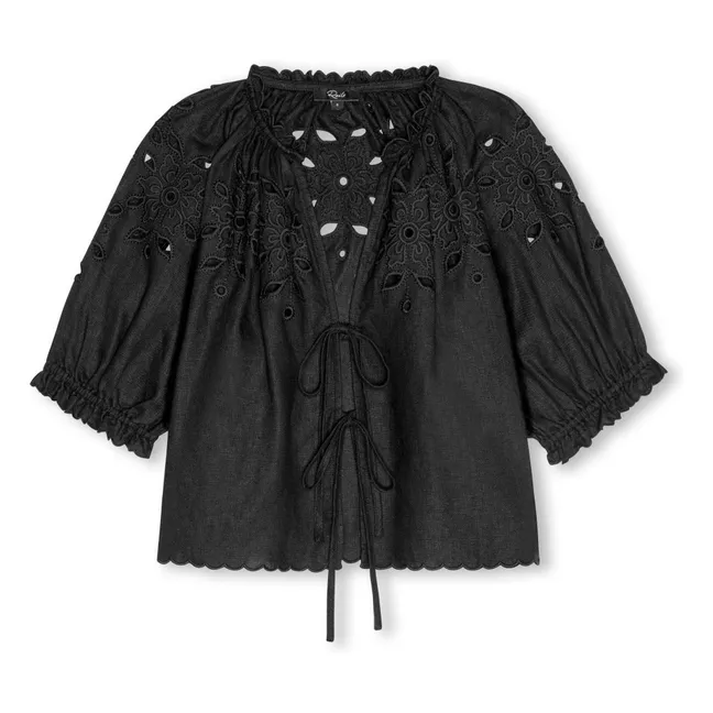 Lizbeth English Embroidery Blouse | Black