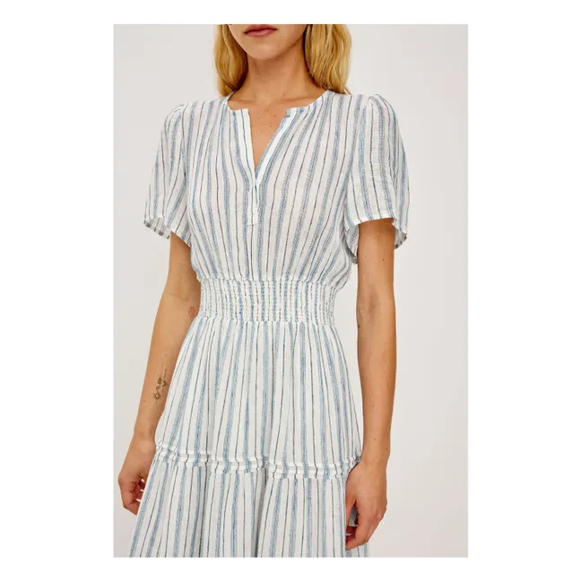 Cannes Stripes Dress | Light blue