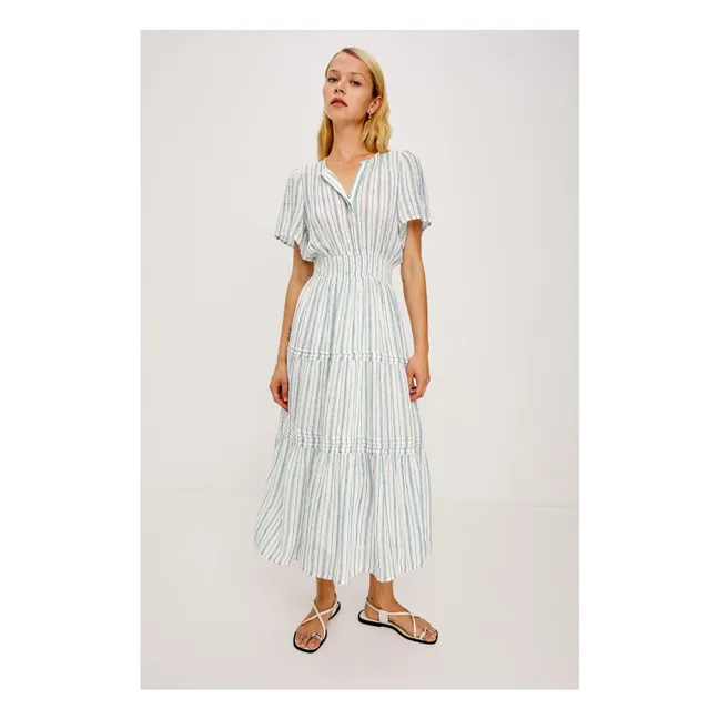 Cannes Stripes Dress | Light blue