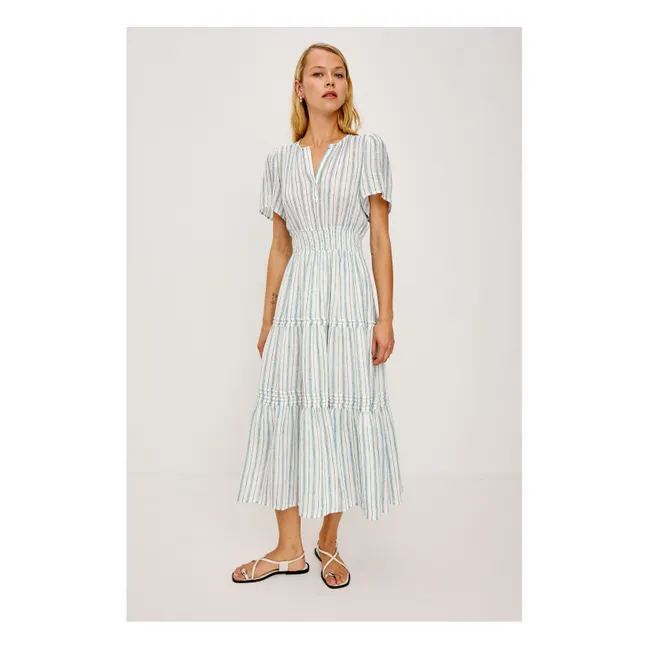 Cannes Stripes Dress | Light blue