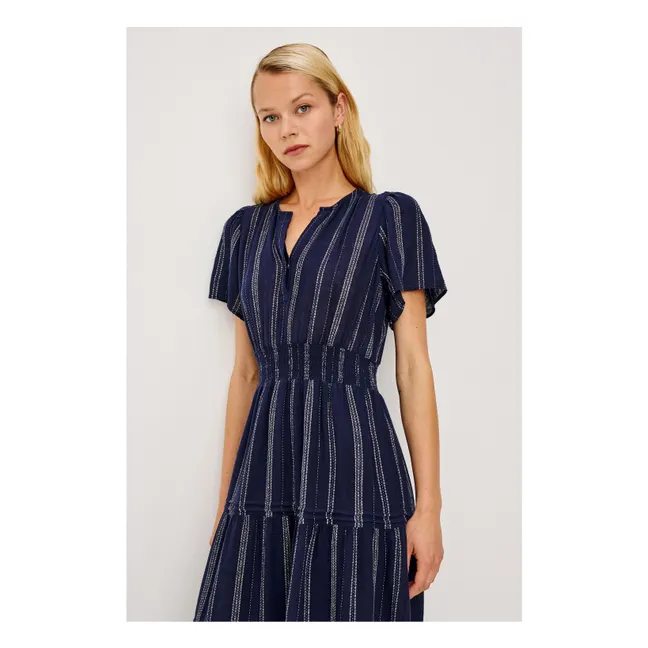 Cannes Stripes Dress | Navy blue