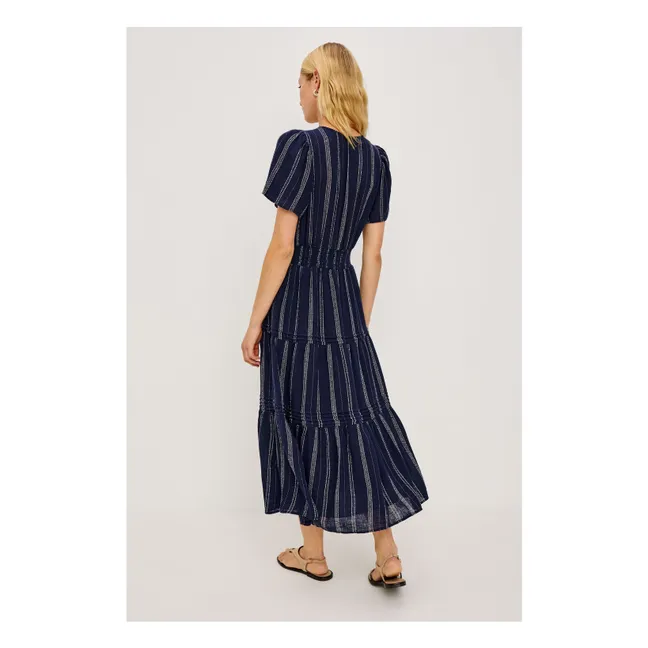 Cannes Stripes Dress | Navy blue