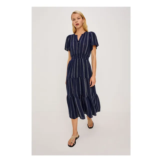 Cannes Stripes Dress | Navy blue