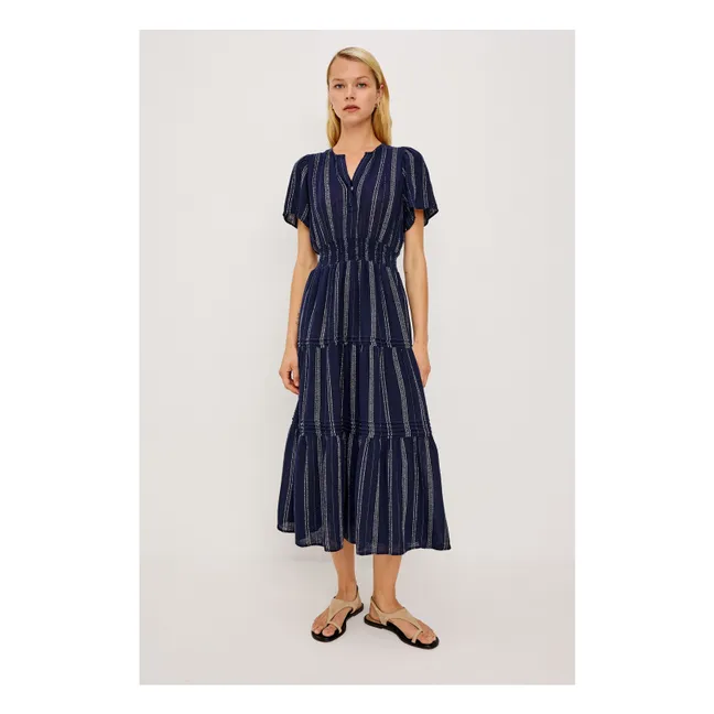 Cannes Stripes Dress | Navy blue