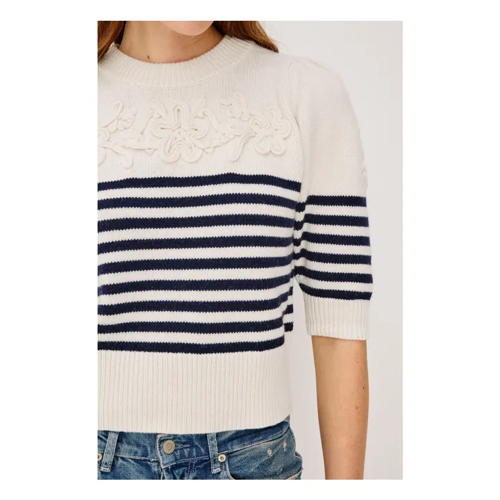 Martha Stripes Sweater | Navy blue- Product image n°5