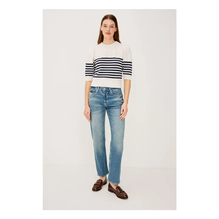 Martha Stripes Sweater | Navy blue- Product image n°3