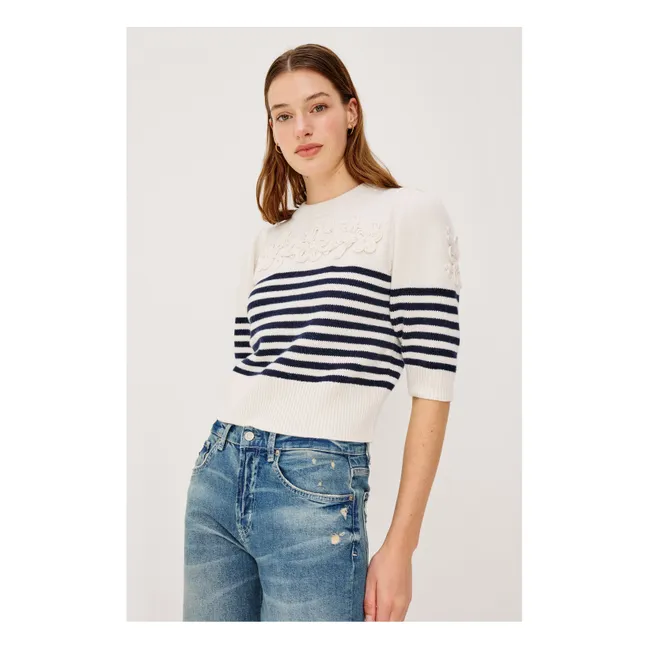 Martha Stripes Sweater | Navy blue
