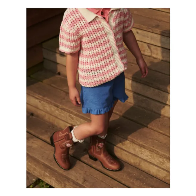 Bottes Cowboy Low Fleurs - Copenhagen Colors X Bootstock | Cognac