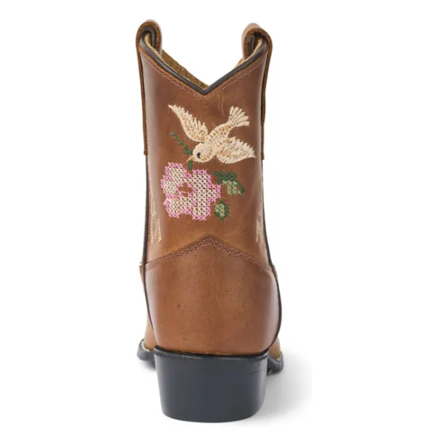 Bottes Cowboy Low Fleurs - Copenhagen Colors X Bootstock | Cognac