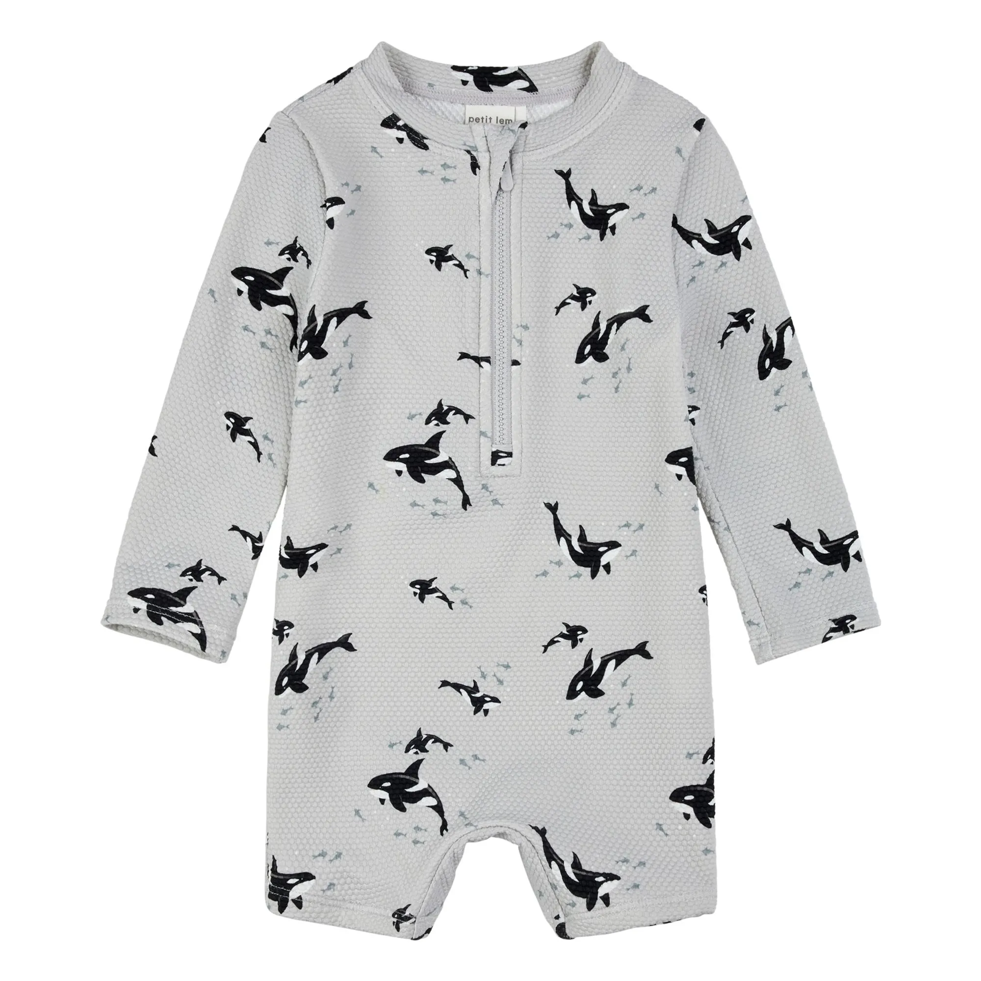 Petit Lem Grey Orcas Textured Recycled Fiber Uv-Resistant Coverall