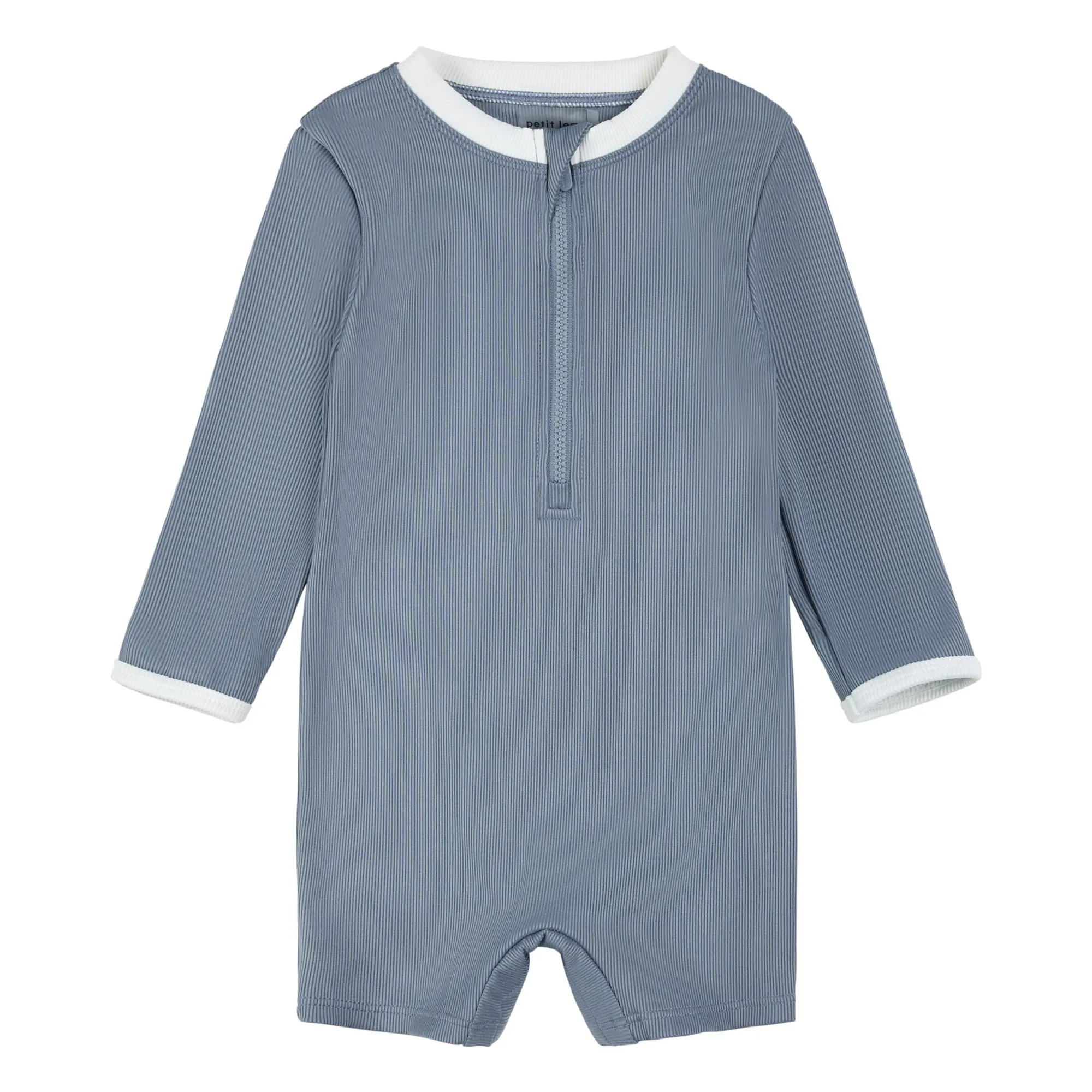 Petit Lem Blue Textured Recycled Fiber Uv-Protective Combishort