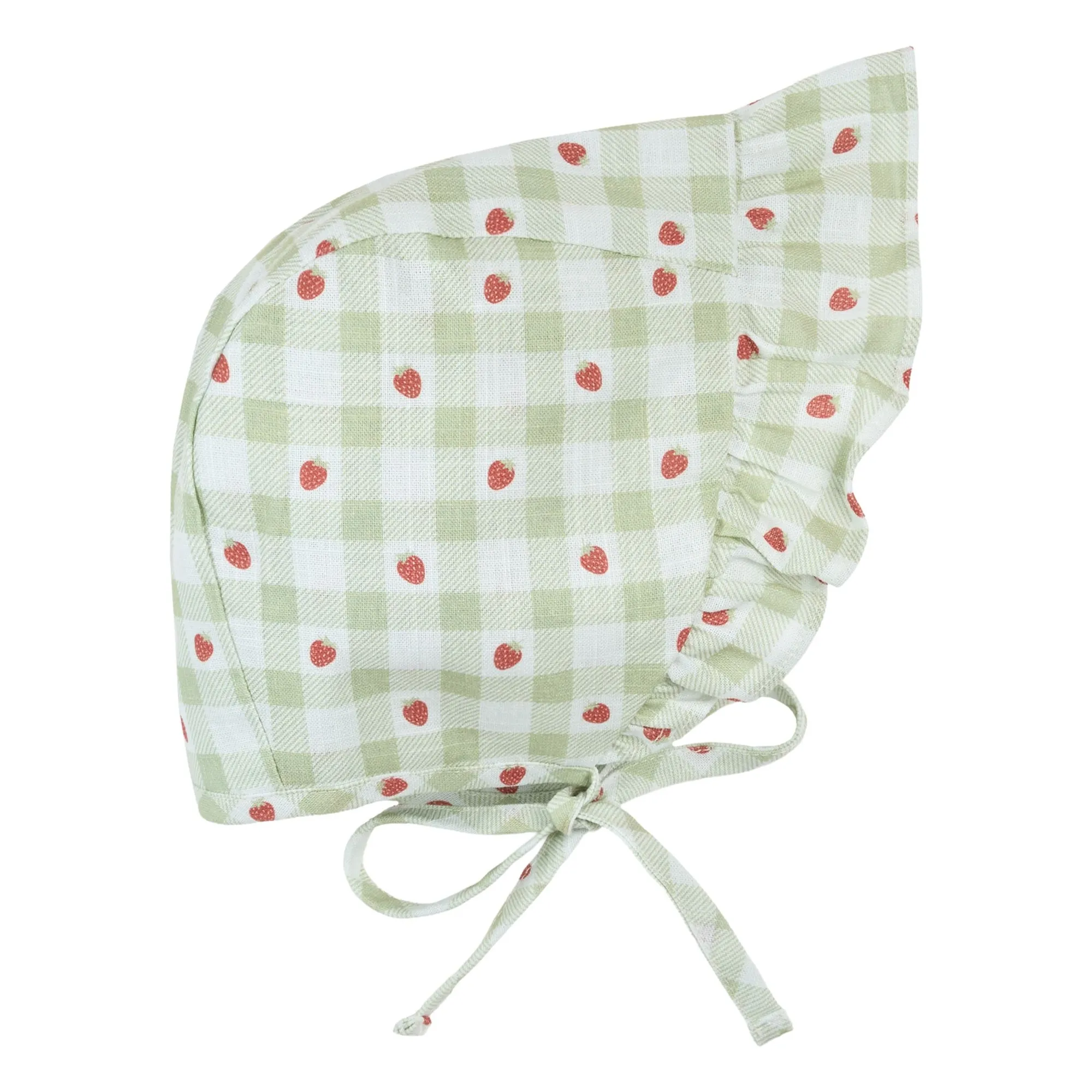 Petit Lem Green Béguin Carreaux Organic Cotton