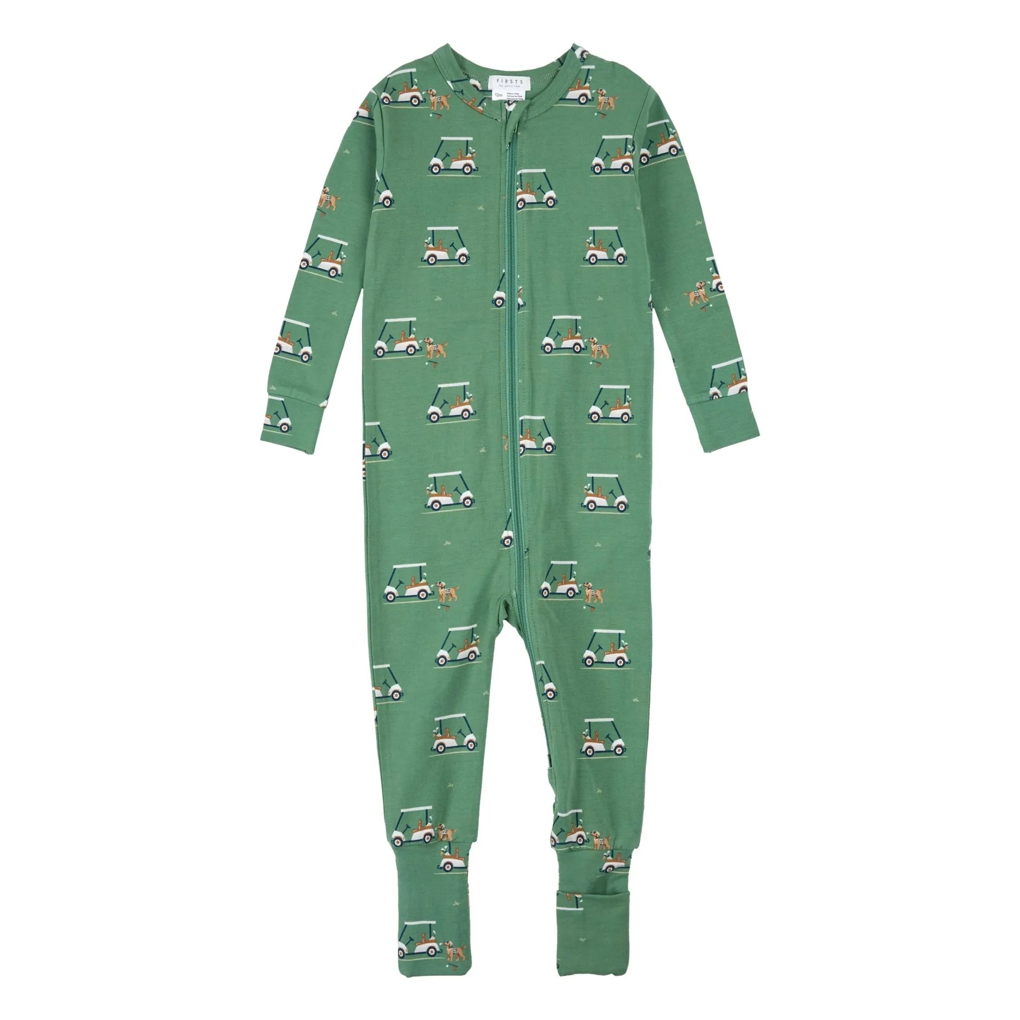 Petit Lem Forest Green Golfettes Convertible Pyjamas Organic Cotton And Modal