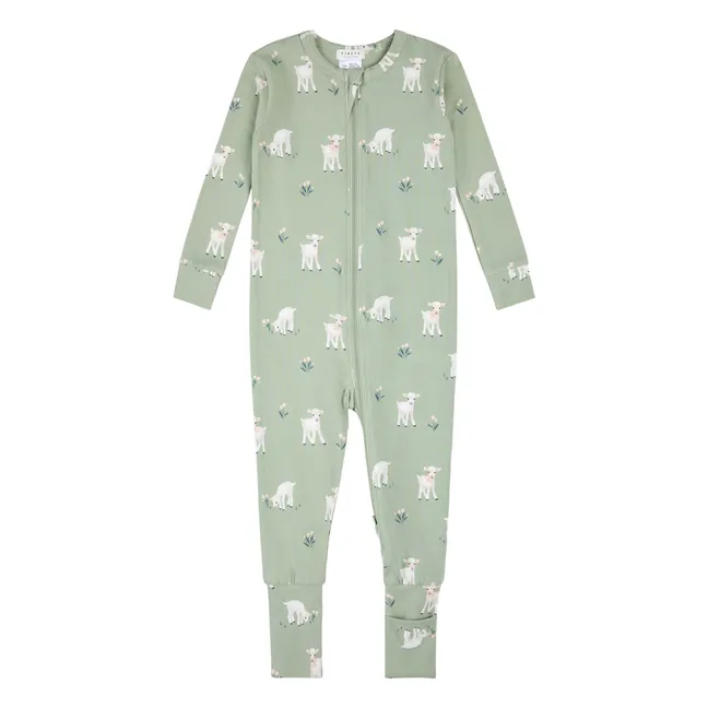 Pyjama Convertible Agneaux Coton Bio et Modal | Vert