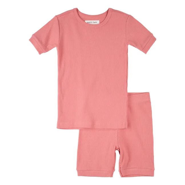 Pyjama Short Ribbed Organic Cotton and Modal | Pink